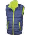 RS234B R234J/Y Result Core Kids Padded Bodywarmer Navy / Lime Green colour image